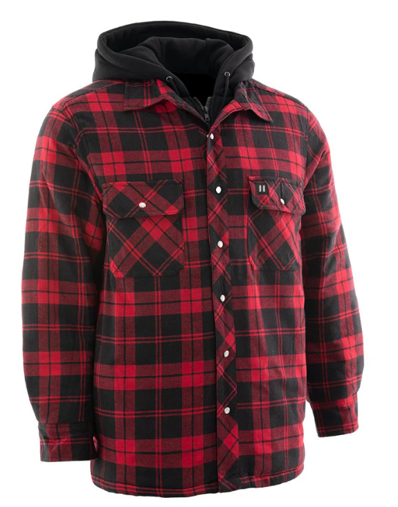 Sherpa-Lined Flannel Shirt Jacket SZ L